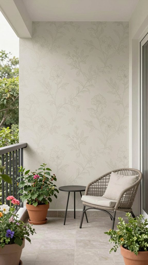 20 Balcony Wall Design Ideas for a Stunning Backdrop 4 ideal wallpaper wall choices