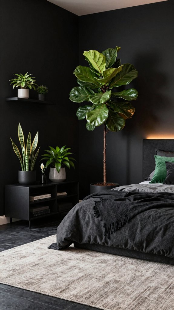 15 Black Bedroom Ideas for a Bold Interior 13 indoor plants for black rooms