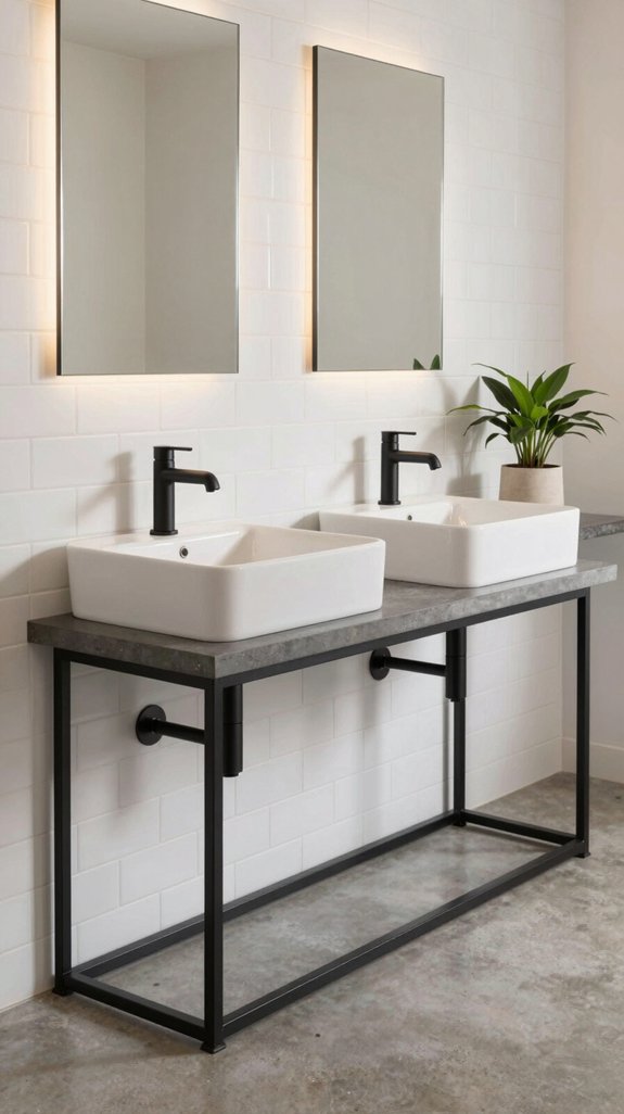 21 Bathroom Sink Ideas That Combine Style and Function 16 industrial black console sinks