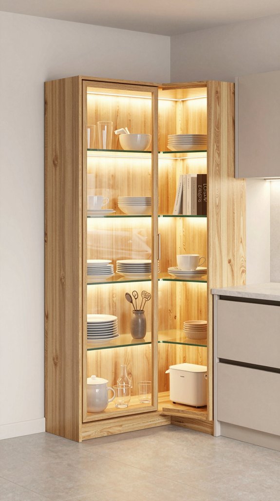 16 Kitchen Corner Cabinet Ideas That Maximize Storage 15 inner cabinet led lighting