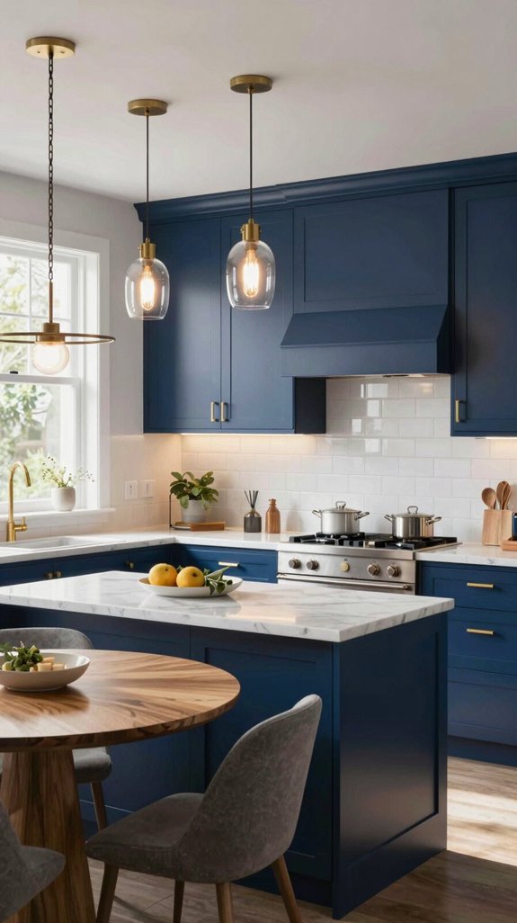 innovative blue kitchen lighting