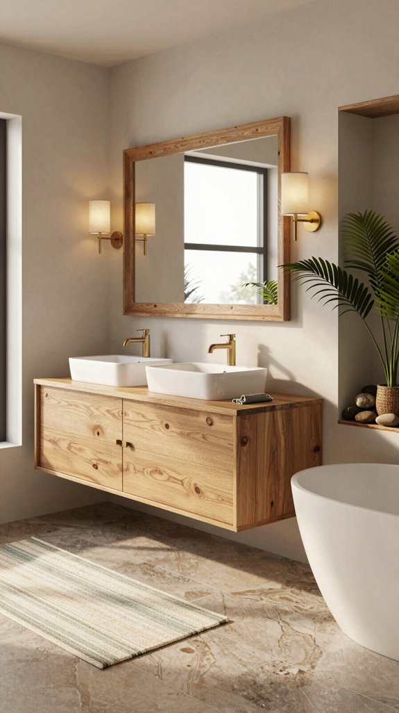 install natural wood vanities