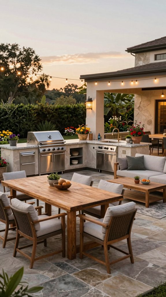 inviting outdoor seating zones