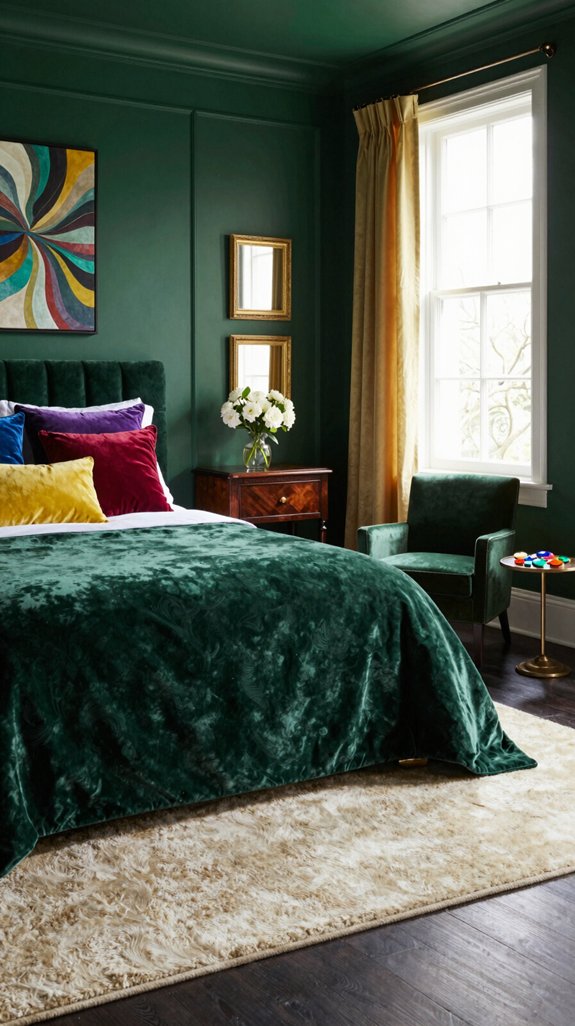 jewel tones enhance bedroom vibrancy