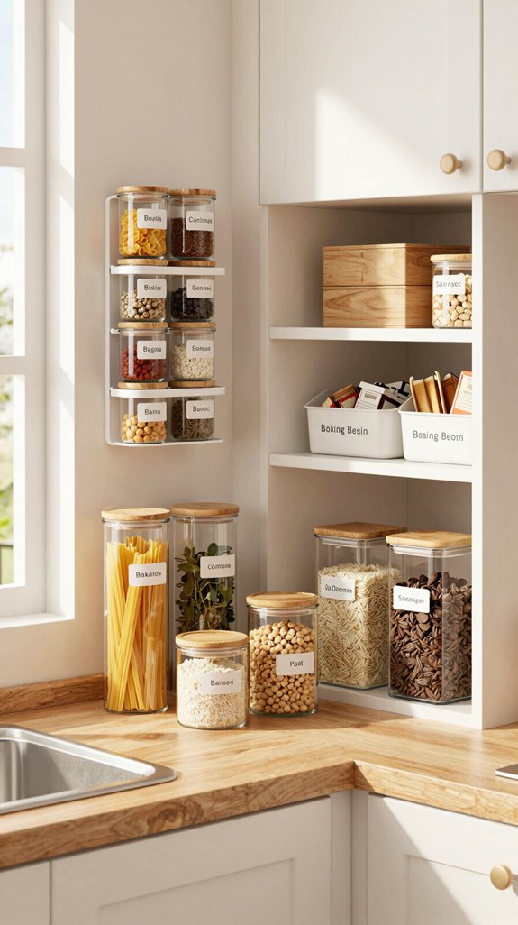 labeled containers for organization