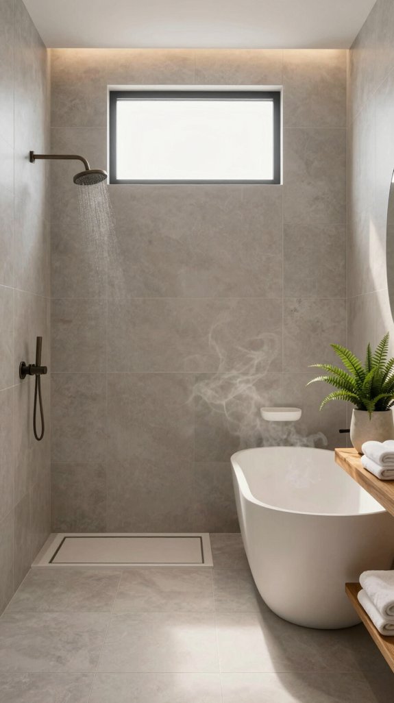 19 Spa Bathroom Ideas to Create a Relaxing Retreat 9 large format tiles minimal grout
