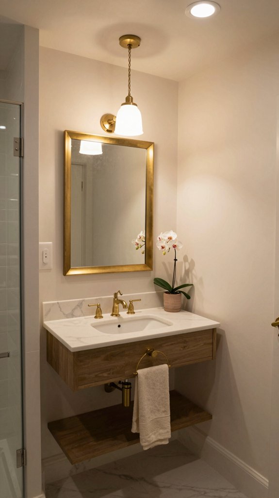 layered bathroom lighting design