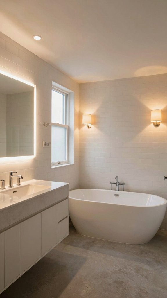 layered bathroom lighting design