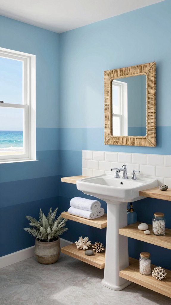 layered blue coastal aesthetic