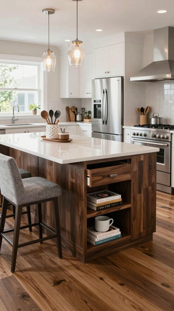 layered kitchen island efficiency