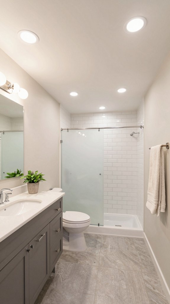 16 Basement Bathroom Ideas That Feel Bright and Inviting 2 layered lighting enhances bathrooms