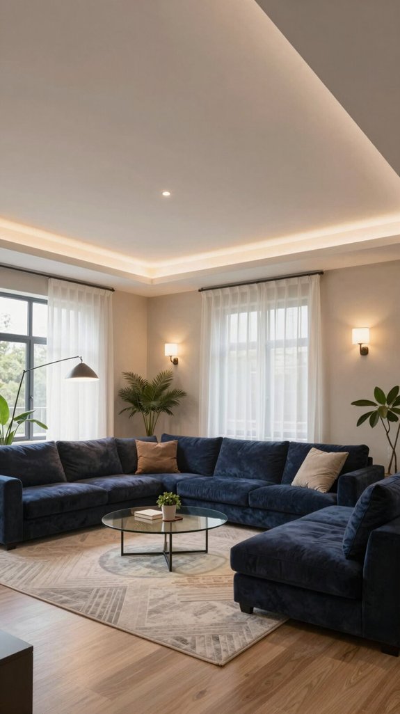 11 Profile Light Ceiling Design Ideas for Living Rooms 12 layered lighting for ambiance