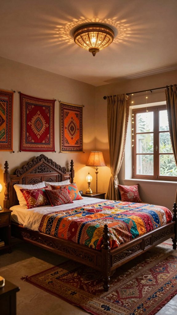 12 Indian Bedroom Decor Ideas With Cultural Charm 9 layered lighting for ambiance