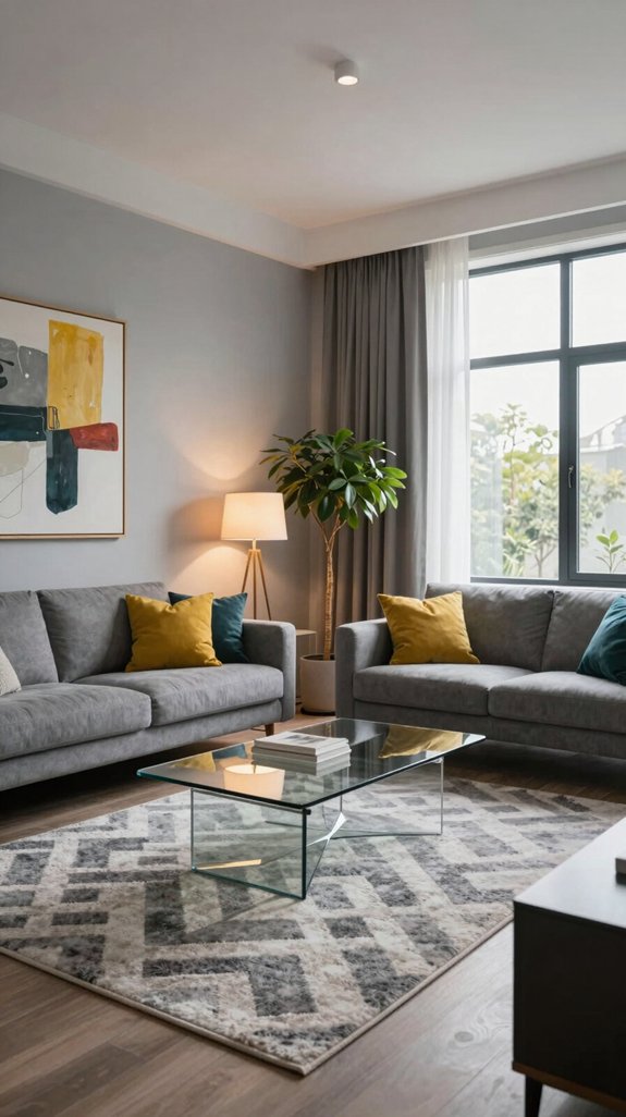 15 Gray Living Room Design Ideas for a Timeless Interior 11 layered lighting for ambiance