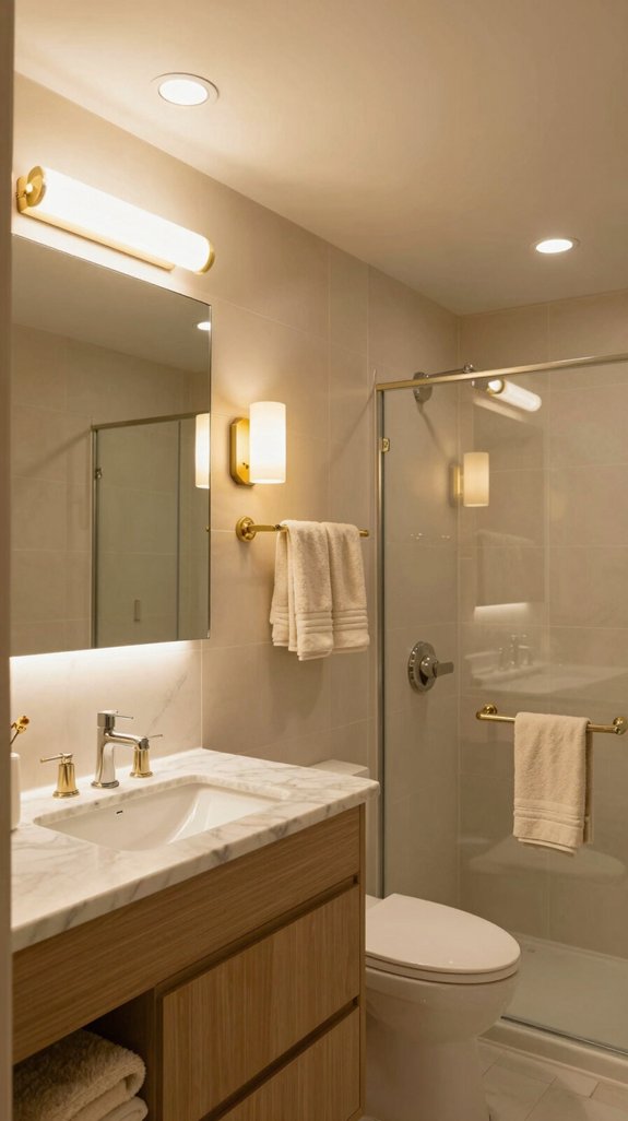 layered lighting for bathrooms