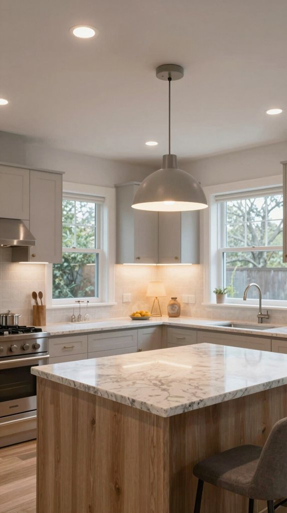 layered lighting for kitchens