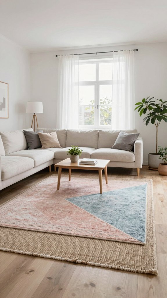 layered rugs create warmth