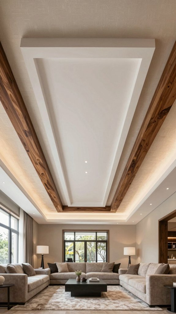 layered textured ceiling design