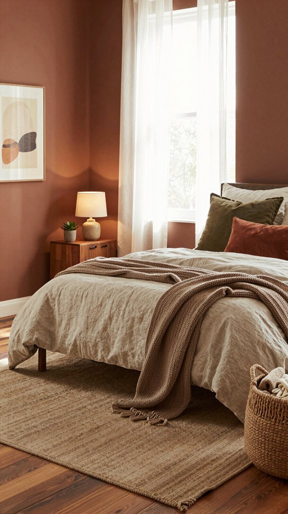 13 Earthy Bedroom Ideas for a Natural Feel 4 layered textures for coziness