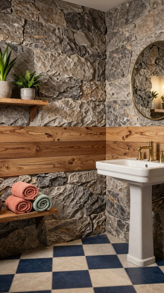 21 Fun Bathroom Ideas That Add Playful Personality 7 layered textures for sophistication