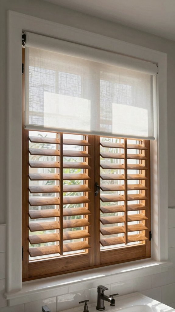 15 Bathroom Window Ideas for Privacy and Natural Light 14 layered window treatment solutions