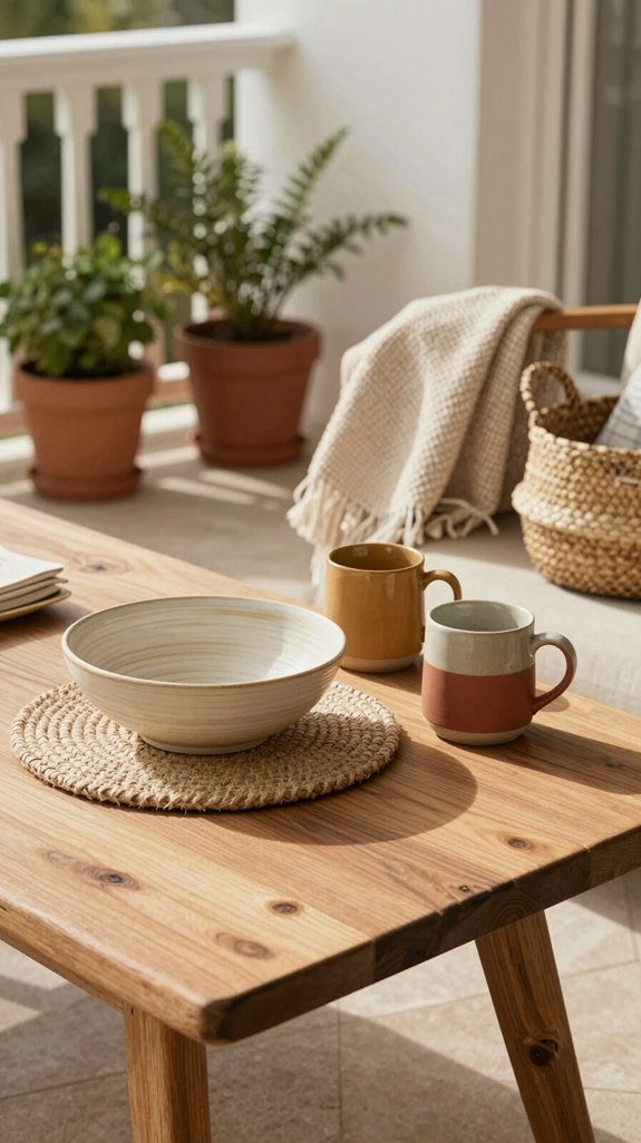 16 Balcony Design Ideas for a Stunning Outdoor Upgrade 16 layered woven ceramic accents