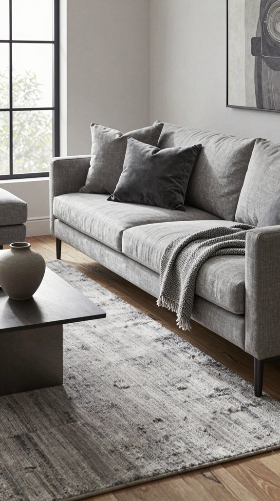 15 Gray Living Room Design Ideas for a Timeless Interior 6 layering gray fabric textures