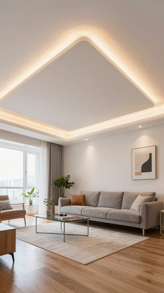 19 Modern POP Ceiling Design Ideas for Living Rooms 5 led integrated ceiling transformations
