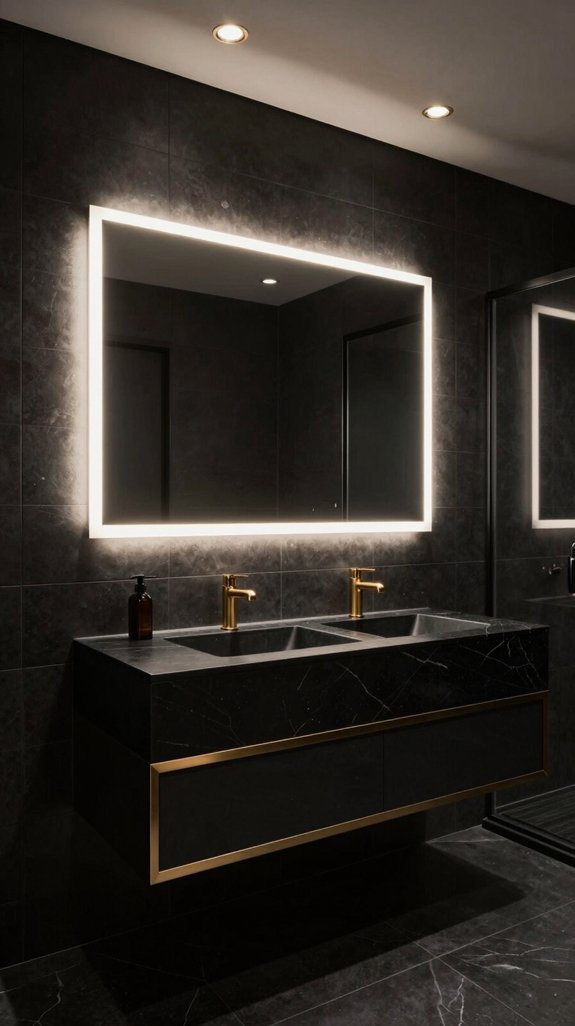 17 Black Bathroom Ideas That Feel Bold and Luxurious 12 led mirror installation guide