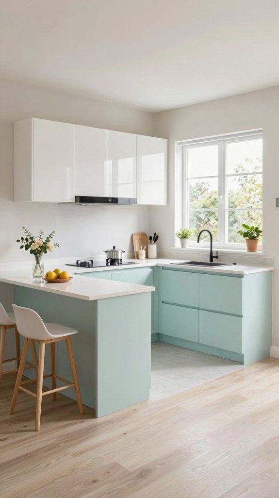 19 Tiny Kitchen Ideas That Feel Surprisingly Spacious 8 light cabinetry enhances airiness
