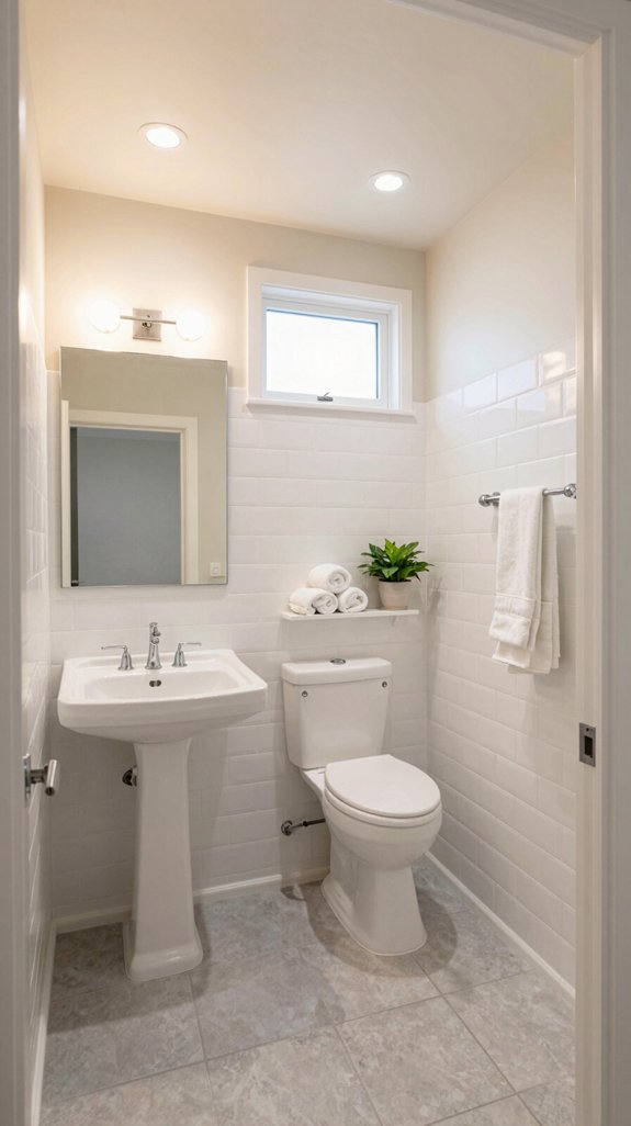 16 Basement Bathroom Ideas That Feel Bright and Inviting 6 light colors eggshell finishes