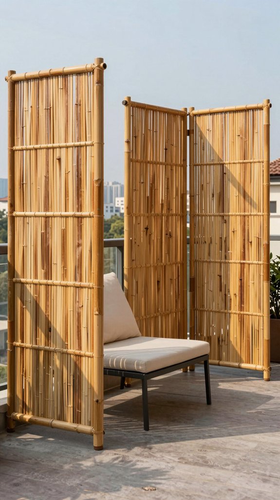 16 Balcony Design Ideas for a Stunning Outdoor Upgrade 9 lightweight bamboo privacy screens