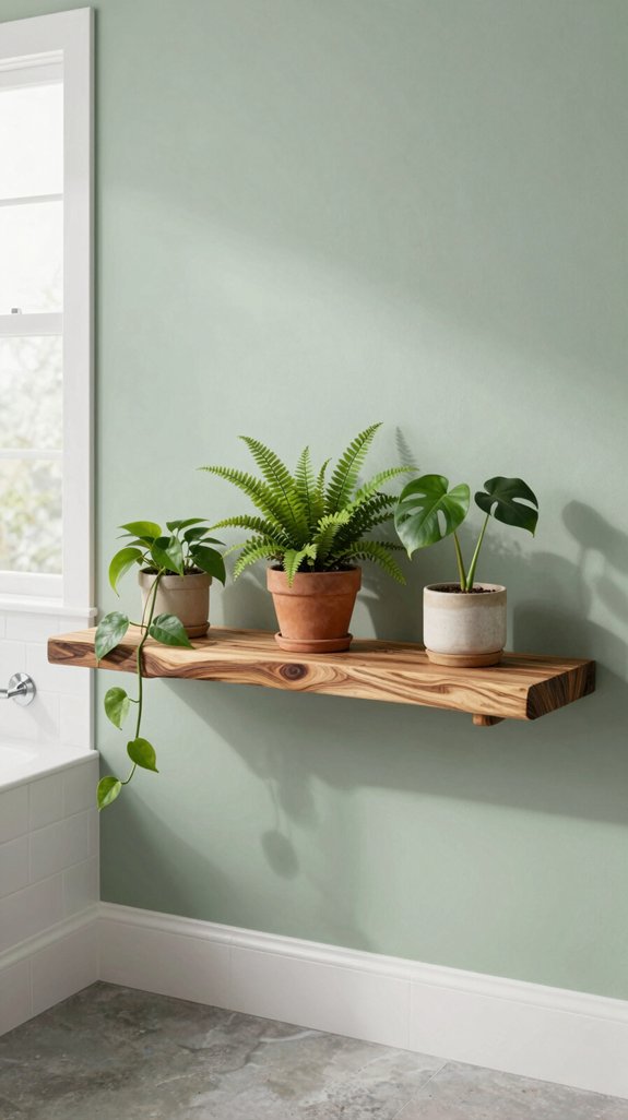 live edge shelving for greenery