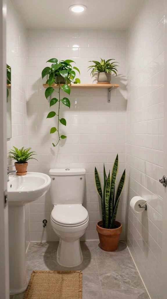 22 Apartment Bathroom Decor Ideas That Are Renter-Friendly 22 low light rental bathroom plants
