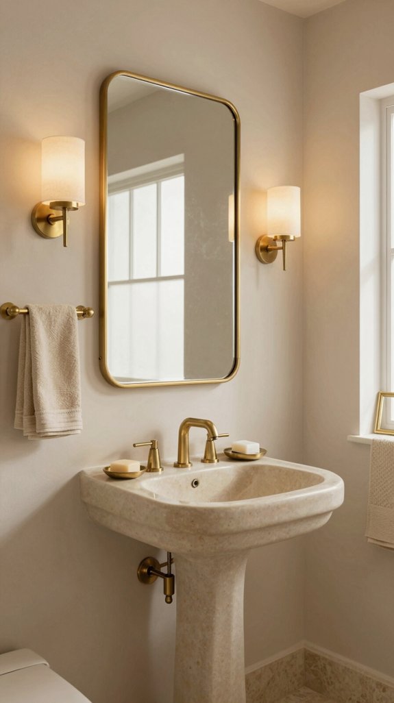luxurious beige bathroom accents