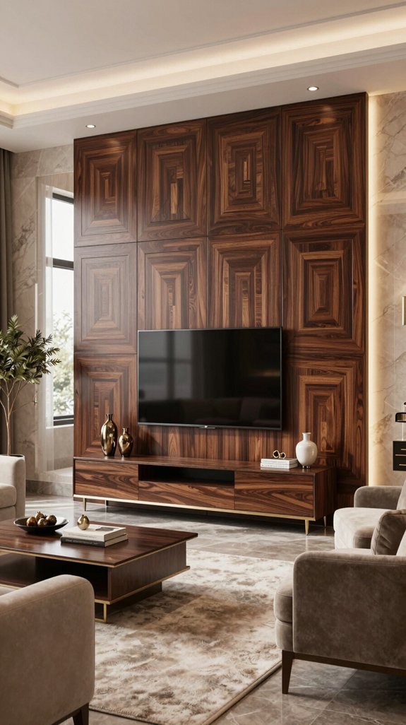 luxurious full wall paneling