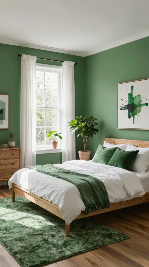 luxurious green bedroom sanctuary