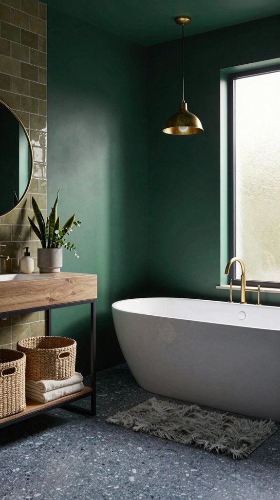 luxurious jewel toned bathroom retreat