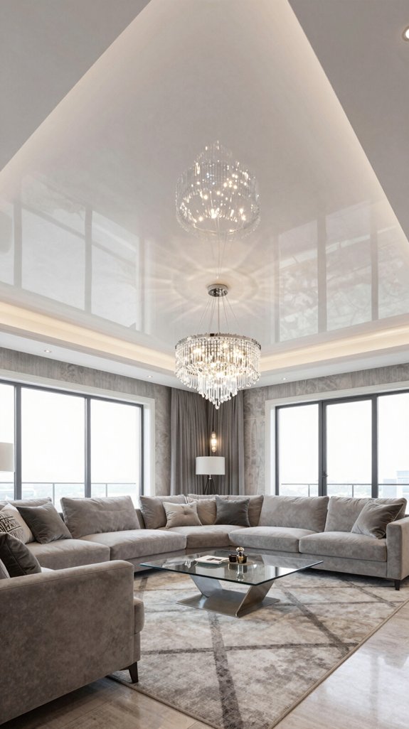 luxurious reflective ceiling finishes