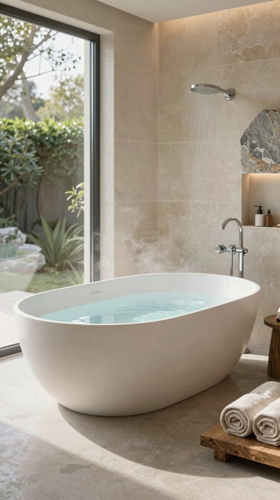 luxurious soaking tub centerpiece