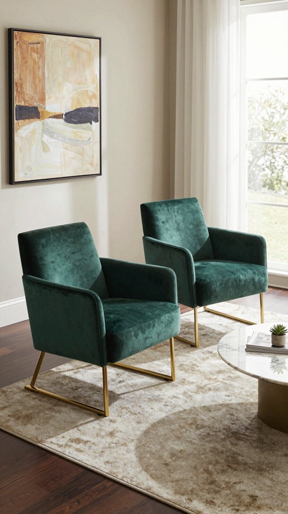 luxurious velvet accent chairs