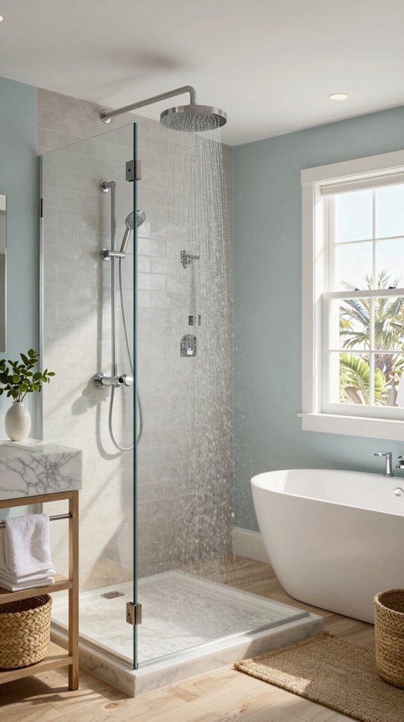 luxury rain shower installation