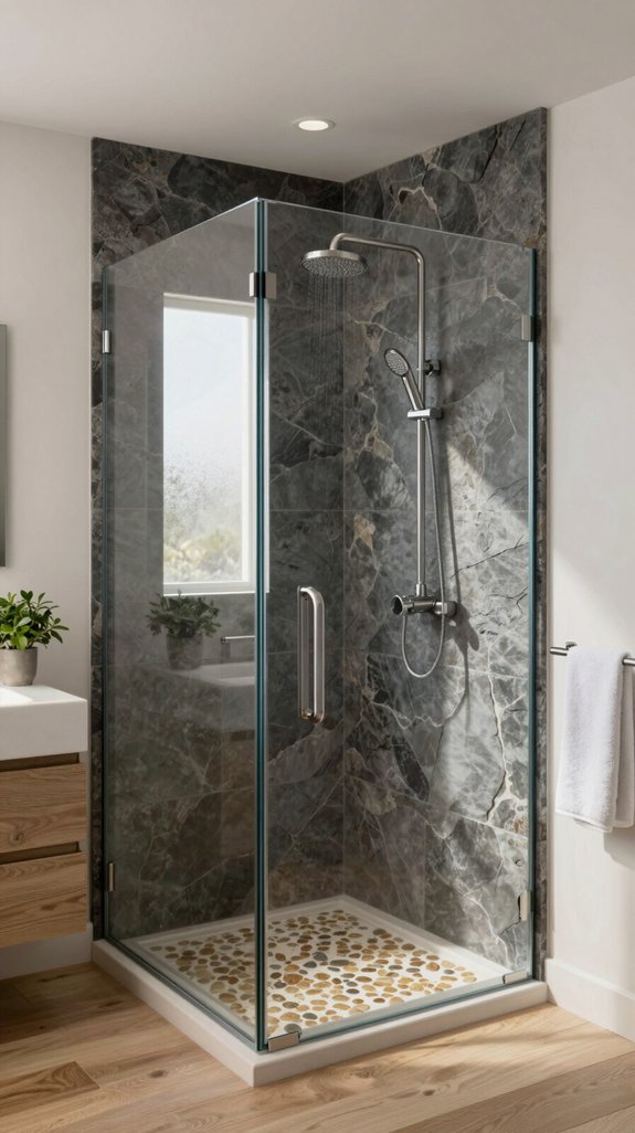 luxury stone shower accents