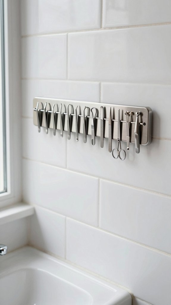 26 Tiny Bathroom Storage Ideas That Save Every Inch 17 magnetic strips for organization