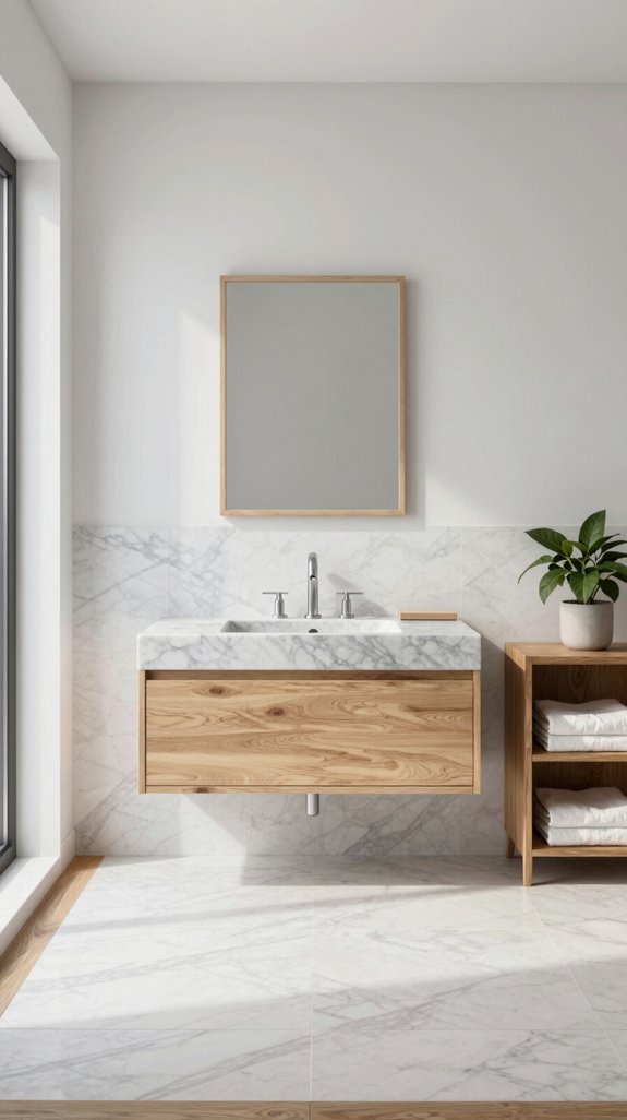 marble and wood synergy