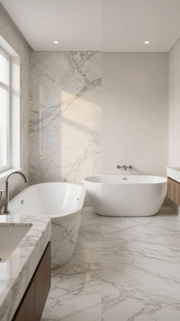 marble luxury vs porcelain practicality