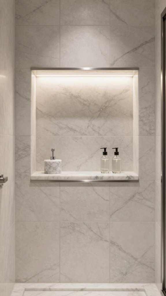 marble niches enhance bathroom elegance