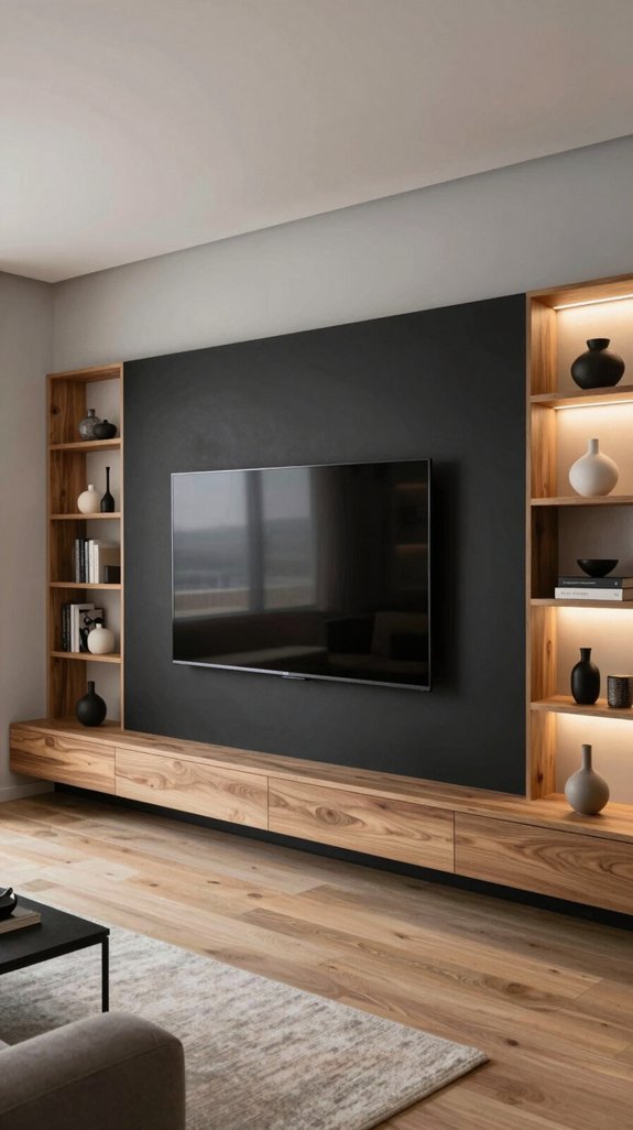 matte black and wood