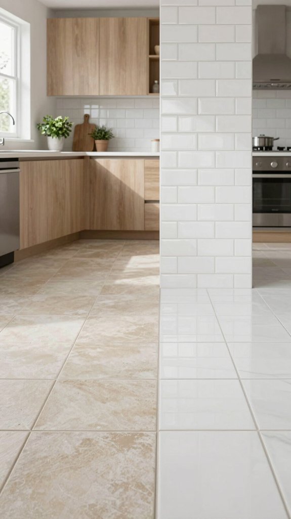 19 Kitchen Tiles Ideas That Transform Floors and Walls 9 matte elegance vs polished luxury