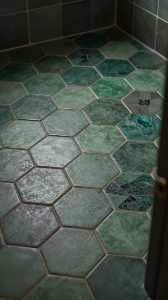 18 Dark Green Bathroom Ideas for a Bold, Moody Look 11 matte tiles for stylish flooring